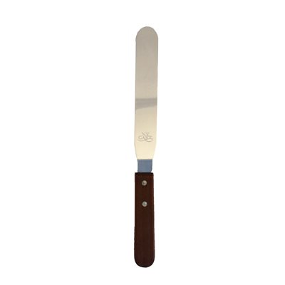 6 Inch Blade Straight Spatula w / Wooden Handle