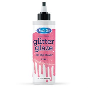 Satin Ice Pink Glitter Glaze - 10oz