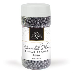 Gunmetal Sugar Pearls 4 mm
