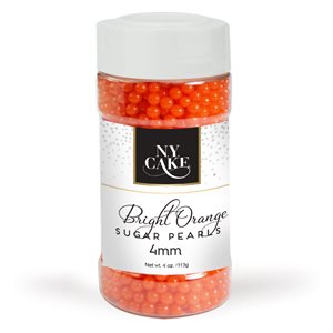 Bright Orange Sugar Pearls 4 mm