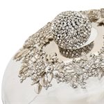 10 1 / 2" Silver Cake Stand w / Jeweled Dome by NY Cake