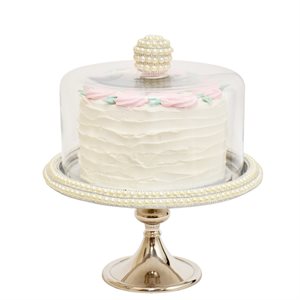 11" Silver Pearl Cake Stand by NY Cake