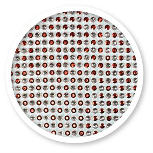 Red & Silver Dots Rhinestone Cake Bling 10 Yards