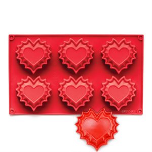 Fluted Heart Silicone Baking Mold