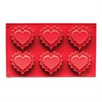 Fluted Heart Silicone Baking Mold