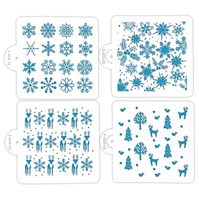 Christmas Stencil Set for Cakes, Cookies, Cupcakes, & Macarons