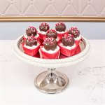 8 1 / 2" Silver Pearl Cake Stand by NY Cake